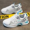 Zapatos transpirables para hombre, tendencia popular de primavera 2025, para jóvenes, con malla reforzada, para papá, zapatillas para correr con suela gruesa.