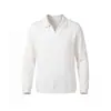 Nueva Camiseta de Manga Larga Lisa con Cuello de Solapa para Hombre de Primavera y Otoño, Transfronteriza, Holgada, Informal, Capa Base, Cuello Polo, Top Casual