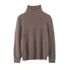 Suéter de Punto de Manga Larga con Cuello Alto de Forro Polar de Peso Pesado, Suavemente Suave de Seda y Cachemira para Mujer, Jersey de Color Sólido para Otoño e Invierno