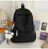 Mochila Estilo Japonês Girly com Laço para Alunos do Ensino Fundamental II e Médio, Grande Capacidade, Leve para Outono e Inverno