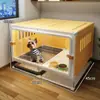 Jaula para Perros Mascotas para Perros Pequeños con Área de Baño Separada, Una Habitación, Una Sala de Estar, Un Baño, Baño Integrado, Villa para Perros en Interiores