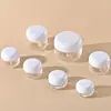 Mancha Plateada con Veta 5G-100G Botella Redonda de Fondo Plano para Crema Botella de Vidrio Esmerilado Material de Empaque Cosmético Crema para Ojos Crema Facial Sub-botella