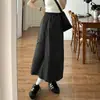 Saia Workwear Retro Americana Cinza Escuro para Mulheres, Verão Fina 2026 Novo Estilo, Saia Bodycon de Comprimento Médio, Meia Saia Emagrecedora de Cintura Alta