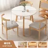 Mesa redonda pequeña color madera maciza mesa de comedor hogar apartamento pequeño mesa simple para comer catering comercial balcón conjunto de mesa y silla de negociación