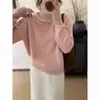 Suéter de Punto Calado con Perlas Estilo Francés Inspirado en Chanel para Mujer, Nuevo Top Base de Moda Otoño e Invierno