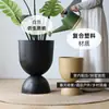 Maceta con Forma de Copa de Vino, Maceta de Plástico de Gran Diámetro, Maceta Desmontable con Forma de Trofeo, Maceta Espesa de Resina con Forma de Reloj de Arena