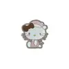 Nuevo Set de Dos Piezas Gato Kt Plateado Pasador para el Cabello Headdress Accesorios para Funda de Teléfono Móvil Parche Acrílico Decoración con Pegamento de Crema