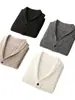 Nueva colección de otoño e invierno: Suéter grueso de lana 100% para hombre con cuello mandarín y diseño de punto trenzado, cárdigan de punto, abrigo de lana