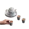 Juego de Té Kung Fu Plateado para Uso Doméstico Nuevo Modelo 2026 Tetera de Cerámica de Gama Alta Taza de Té de Oficina Juego en Caja de Regalo