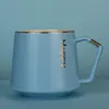 Taza de Cerámica Creativa Ins Nórdica Taza de Café Oficina Taza de Té con Flores Taza de Agua para Pareja Caja de Regalo Festiva Set