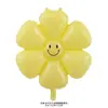 Versión Coreana de Globo de Película de Aluminio de Margarita Cara Sonriente Blanca Globo de Papel de Aluminio de Crisantemo Accesorios para Fotos de Cumpleaños Globo de Plumeria