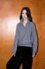 Shengdu25 Outono/Inverno Novo Estilo Vintage Old Money Suéter de Lã Preguiçoso com Zíper Meio e Gola Alta para Mulheres