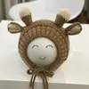 Otoño Sur gorro de bebé invierno gorro cálido con forro polar orejeras de bebé con astas gorro de lana para niños