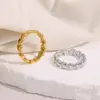 Anel Elegante de Alto Padrão Versátil Simples para o Dia a Dia Europeu e Americano Anel Aberto Coração em Aço Inoxidável Banhado a Ouro 18K para Mulheres