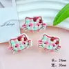 Lindo nuevo accesorio para el cabello de Pascua y Invierno, cabeza de gato KT a cuadros de acrílico, material de parche para horquilla DIY, venta al por mayor