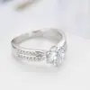 Anillo de Mujer Clásico Simple de Moda Europea y Americana, Joyería Transfronteriza Deseo, Seis Garras de Circonita, Venta Directa del Fabricante