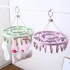 Tendedero de Ropa a Prueba de Viento Plástico 32 Pinzas Colgador Soporte para Calcetines de Niños Pinzas para Secar Ropa de Bebé Tendedero de Ropa Interior para el Hogar