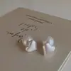 Pendientes de botón de dos piezas de alta calidad cepillados, encantadores, pendientes de perla, estilo ins frío simple, estilo coreano, chica, lujo ligero