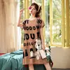 Camisón para Mujer Verano 2025 Nuevo Camisón de Largo Medio Ropa para el Hogar Pijama de Estudiante de Dibujos Animados Estilo Coreano para Vestir
