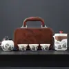 Conjunto de Chá Portátil para Viagem Ink Qianli Jiangshan Expresso Uma Panela Quatro Copos para Empresa Presente de Acompanhamento Logotipo Imprimível