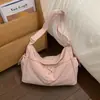 Bolsa Feminina Transfronteiriça, Bolsa Simples e Versátil de Nylon Formato Dumpling, Bolsa Tote Leve de Grande Capacidade, Bolsa de Ombro Fashion para Trabalho e Lazer