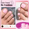 Caixa de Unhas Postiças Francesas Transfronteiriça Nova Mais Vendida Caixa com 120 Peças Adesivos de Unha para Pedicure Rosa Nude