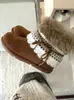 Botas de Neve Quentes de Renda Retrô de Sola Grossa para Mulheres 2025 Inverno Novo Versátil Cano Curto Plus Pelúcia Sapatos de Algodão Grandes