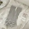 Nuevos Calcetines de Canalé con Bloques de Color Estilo Ballet con Estribo, Calentadores de Pierna Finos Calados, Calcetines Caídos, Calcetines para Pantorrilla, Blanco