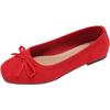 Flats de Punta Cuadrada de Boca Baja para Mujer 2025 Primavera y Otoño Nuevo Estilo Coreano Color Puro Tacón Bajo Cómodos Casual Zapatos Slip-On