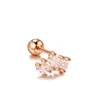 Pendientes de Acero Inoxidable con Forma de Corona Transfronterizos, Uñas para Labios, Uñas para Cartílago de la Oreja, Pendientes de Zirconia Marquise, Joyería para Piercings con Rosca Externa
