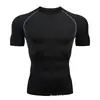 Conjunto de Ropa Deportiva para Fitness Leggings de Compresión de Secado Rápido para Hombre Top de Manga Corta de Verano Shorts de Compresión Base para Correr Entrenamiento Baloncesto