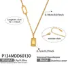 Collar con Colgante de Barra de Oro de la Suerte Más Vendido Transfronterizo Europeo y Americano Cadena para Clavícula Acero Inoxidable Grabado con Letra Chapado en Oro Real de 18K