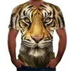 Camiseta de Manga Corta para Hombre 2026 Impresión Digital 3D Patrón de Animales Casual de Moda Cómoda Transpirable Camiseta para Hombre