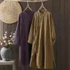 Vestido Nuevo Estilo Chino para Mujer de Principios de Otoño, Nueva Ropa de Laico para Meditación Zen, Bata Retro Estilo Zen de Algodón y Lino