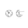 Pendientes de bola lisa de metal con estrellas incrustadas de diamantes, pequeños grupos, para mujer, diseño de aguja de plata S925, con sensación de viento frío.