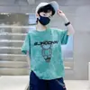 Camisetas de Verano para Niños de Algodón Puro de Manga Corta, Estilo Nuevo, Tie-Dye Degradado Elegante, Versátiles, de Media Manga