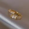 Anillo de bambú de backgammon para mujer, diseño de nicho personalizado de moda, anillo abierto de circón de alta calidad con sentido del estilo coreano, anillo de celebridades de Internet.