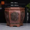 Vaso de Flor Relevo Areia Roxa Novo Grande Antigo Estilo Bonsai Clivia Cerâmica Interna Grande Vaso de Orquídea Venda Direta Fabricante