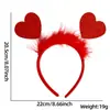 Diadema Corazón Rojo Día de San Valentín Accesorio para el Cabello Fiesta Navideña Decoración para Fotos Atrezo Diadema de Plumas en Forma de Corazón