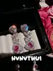 Conjunto de Joias para Casamento Rose Story Flor de Videira Coração de Rosa Colar Senhora Nobre Flor de Fúcsia Pulseira