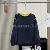 Sudadera de Manga Larga con Cuello Redondo, Estilo Coreano Perezoso de Primavera, Crochet Tridimensional, Bloques de Color, Bordado de Conchas para Mujer 10879