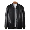 Chaquetas de Cuero para Hombre de Otoño e Invierno, Chaquetas de Cuero con Cuello de Béisbol de Negocios, Chaquetas de Motociclista, Venta al por Mayor de Fabricante
