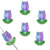 Pétalos de tulipán de vidrio con degradado colorido, hojas de flores, material de cuentas para bricolaje, pulseras, pendientes, accesorios de joyería