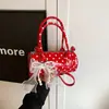 2025 Nova Moda Popular Bolsa de Mão de Bolinhas Casual Bolsa Boston Bolsa de Ombro Transversal Feminina Bolsa Feminina