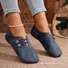 Zapatos Casuales Planos de Piel Suave Estilo Nuevo Primavera 2026 para Mujer, Punta Redonda, Boca Baja, Sin Cordones, Zapatos para Mujer Talla Grande
