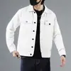 Chamarra de mezclilla blanca para hombre, moda nacional, moderna, de primavera y otoño, marca de moda, top casual holgado, moda coreana, chamarra de trabajo moderna para hombre