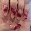 Uña smub roja simple uña postiza nude francesa roja almendra uña postiza ponible pieza al por mayor