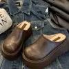 Mules Cómodos sin Cierre Estilo Birkenstock, Pantuflas Medias Cerradas para Mujer, Nuevos Zapatos de Exterior de Suela Gruesa para Aumentar la Altura, Colección Otoño e Invierno 2026