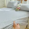 Sábana de cama de tela gruesa de algodón puro Clase A, cubierta de cama simple de lino de algodón tradicional para enfriar, juego de tres piezas
