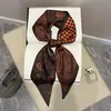 Novo Lenço Longo 2025 Seda Estampado Dupla Face Lenço Elegante Moda Verão Cinto Decorativo Lenço